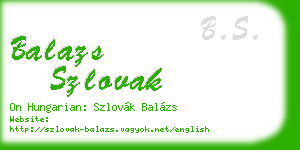 balazs szlovak business card