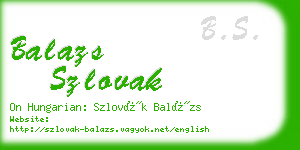 balazs szlovak business card